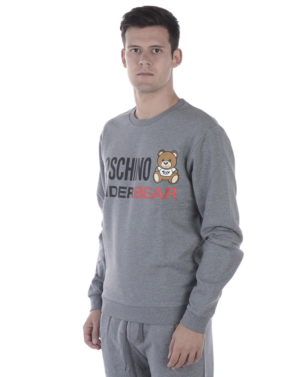 Felpa Moschino Underwear Sweatshirt Hoodie Cotone Uomo Grigio A17068104 506