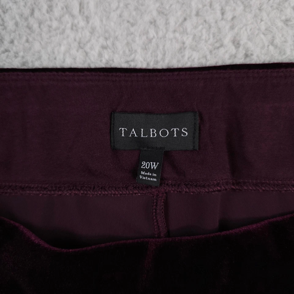 Talbots Pants Womens 20W Red Pull On Velvet Ankle Zip High Rise Stretch Leggings - Image 3 of 4
