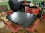 vintage gothic vibe wrought iron brody kitchen dining table + 4 chairs red black