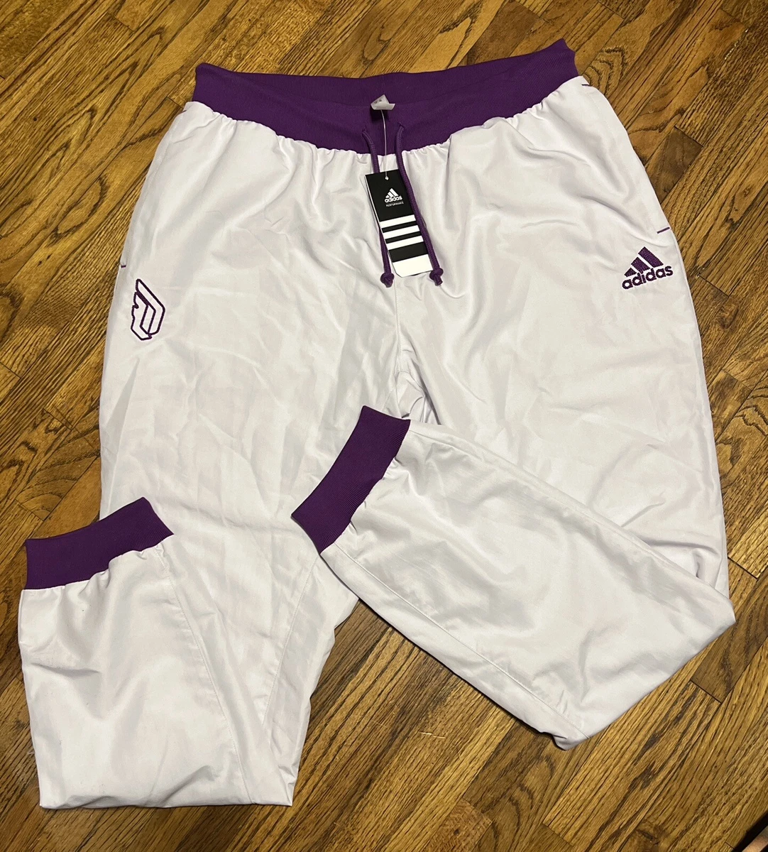 Adidas Dame 8 White Purple Warm Up Suit Set Size L SAMPLE NWT Damian Lillard