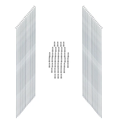 38 Stk.Edelstahl Nirosta Speichen 2mm Fahrradspeichen m.Nippel Silber 231-300mm