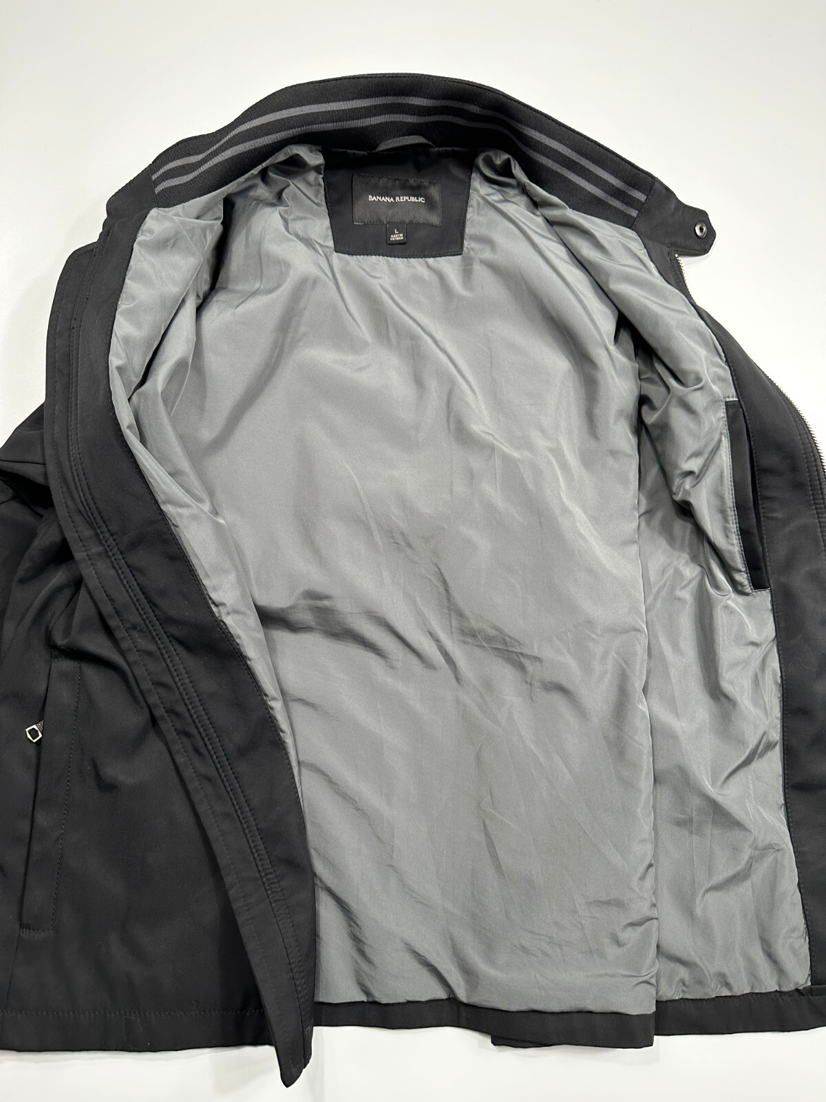 Banana Republic Men's Solid Black Zipper Jacket Size L RN 54023 CA