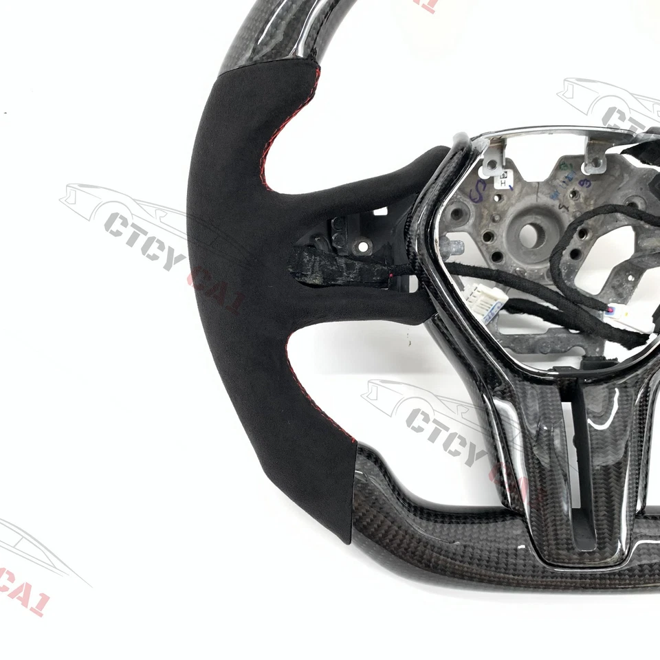 Volante de fibra de carbono personalizado para Infiniti Q50 QX50 QX55 Q60 con moldura Foto 4 de 4