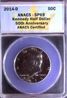 2014-D KENNEDY 50C,ANACS SP69 ,50 ANNIVERSARY