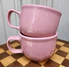 Set Of 2 Fiesta Jumbo Mug Rose Pink Homer Laughlin Retired Discontinued EUC