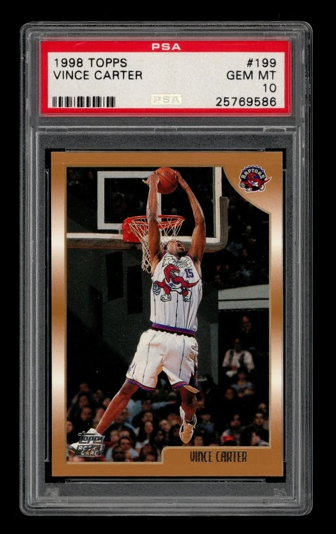 Vince Carter Basketball Grade 10 Rookie Sports Trading Cards