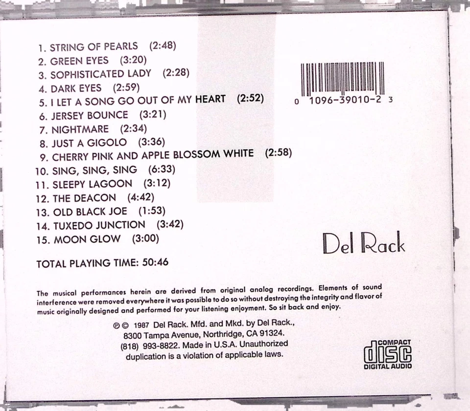 VARIOUS ARTISTS 50TH ANNIVERSARY OF THE BIG BANDS DEL RACK REC CD 8187 - Image 2 of 4