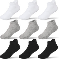 Boys Girls Ankle Socks: 9 Pairs Cotton Athletic Socks for Kids