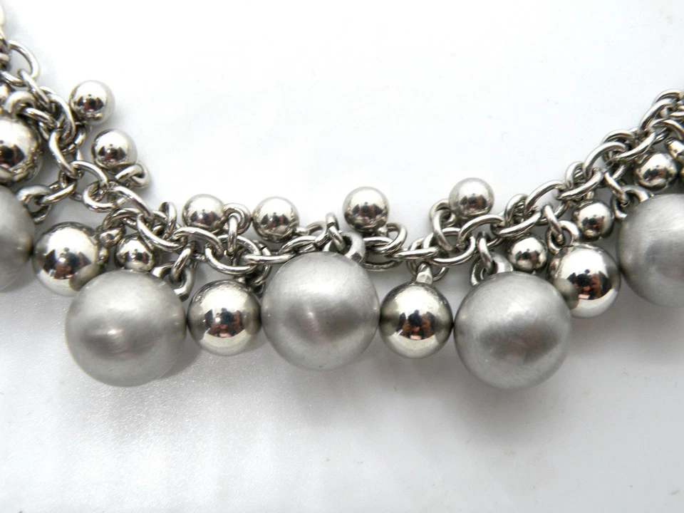 Collar Colgante Lia Sophia Gris Orbe Cuentas Joya Mujer 16" Tono Plata Joyería Foto 3 de 4