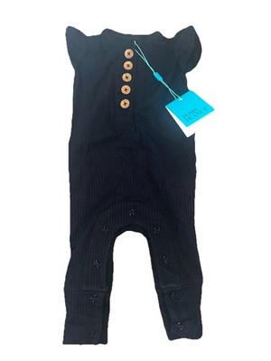 Posh Peanut Bamboo Ribbed Ruffled Romper Girls Size 0-3 Months NWT 