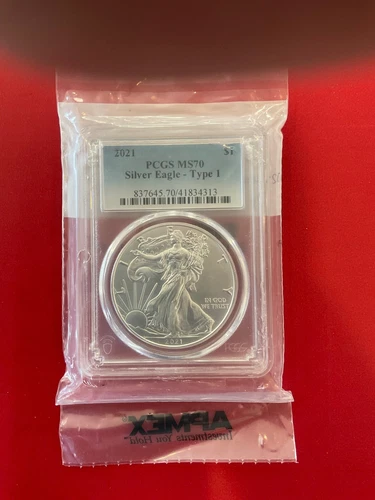 US $1 Silver American Eagle, 2021 Type 1 MS-70 PCGS