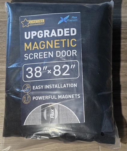 Flux Phenom Upgraded Reinforced Magnetic Screen Door Fits Doors Up to 38" x 82"