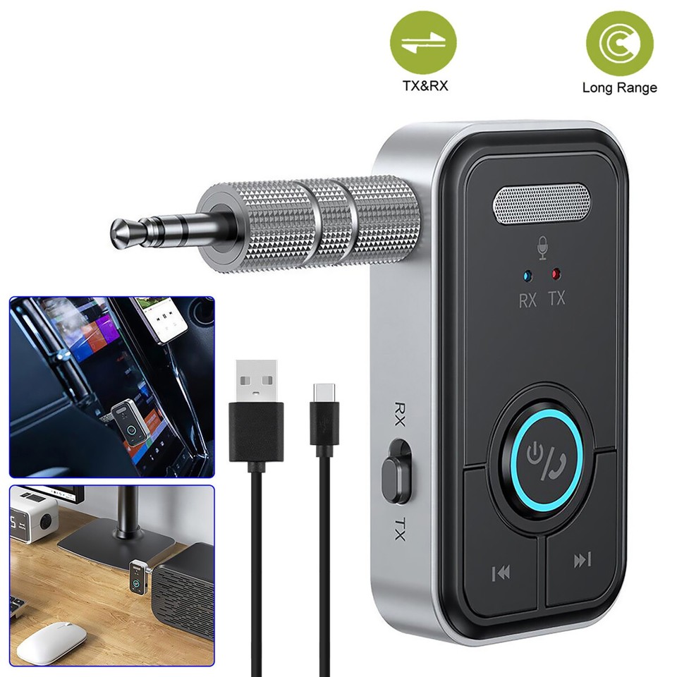 Bluetooth 5.3 Audio Adapter – Sender & Empfänger, Für TV & Kopfhörer, AptX Low Latency, 2 Geräte Gleichzeitig