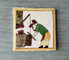 Antique AETCO American Faience European Style Art Tile, Blacksmith