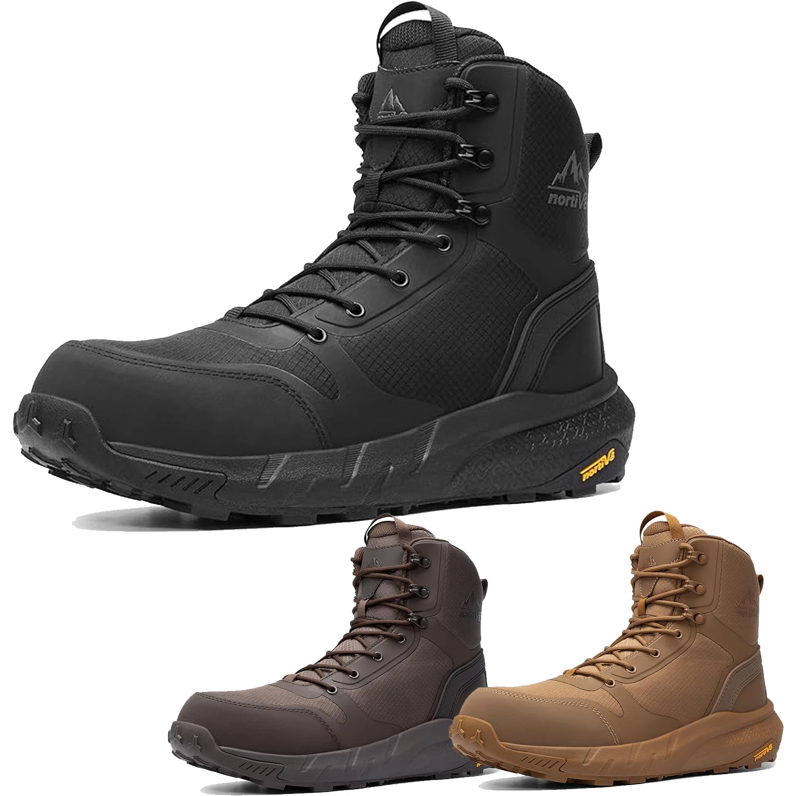 Men’s Composite Toe Work Boots Lightweight Sie Zipper Safety Shoes Wide Size