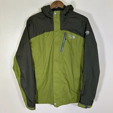Mountain Hardwear Jacket Mens Medium Ozonic Full Zip Hoodie Rain Wind Green