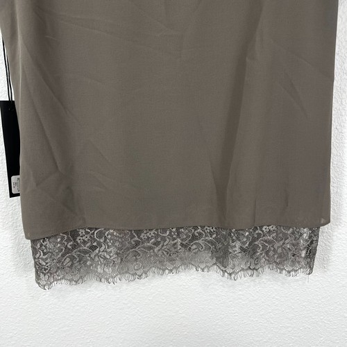 BKE Boutique Sequin Top Women's S Gray Eyelash Lace Trim Lined - Picture 6 of 17