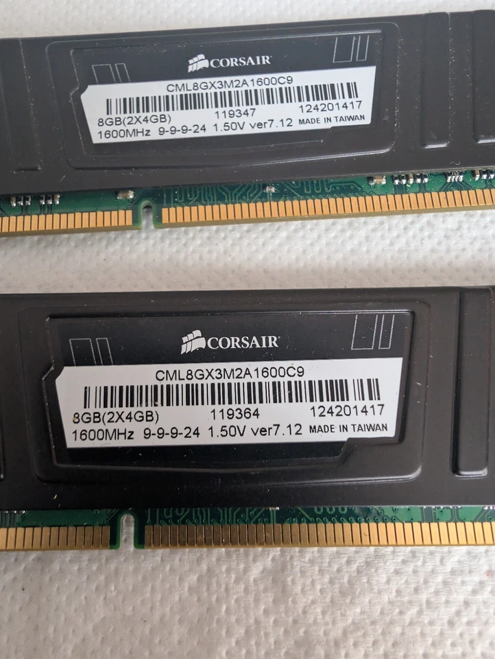Corsair ram 8GB (2X4GB) 1600 MHz DDR3-1600 CML8GX3M2A1600C9 - Image 2 of 4