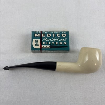 Vintage Dr Grabow Color Duke White Billard Tobacco Smoking Pipe w
