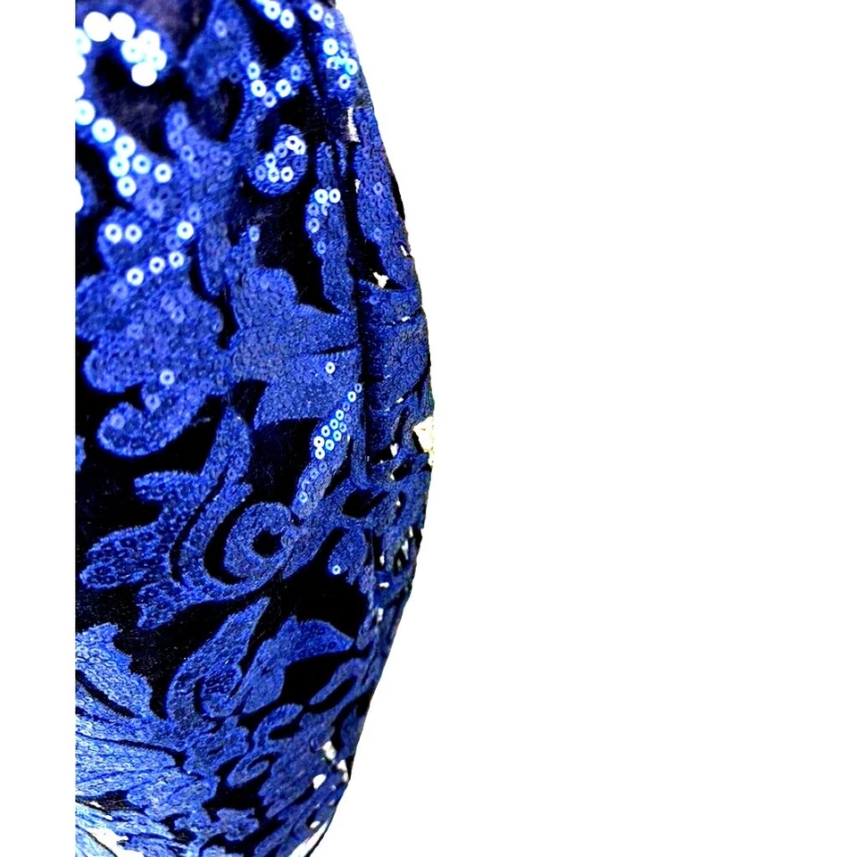 NWT!!! Cartise Rendez-vous Blue Sequin Dress Size 10 ,Sexy, Sleevleess, V-Neck - Image 2 of 4