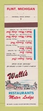 Matchbook Cover - Walli's Restaurants Motor Lodge Flint MI