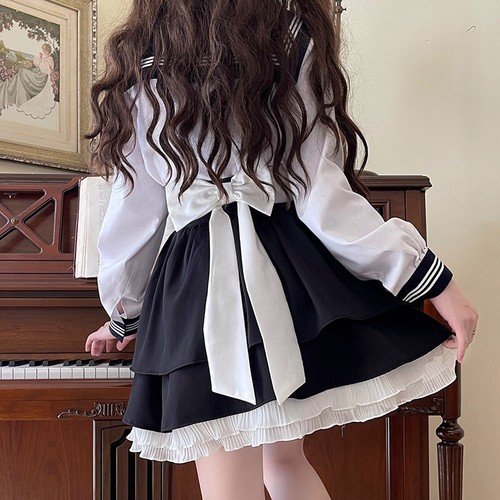 Japanischer süßer A-Linie Mori Mädchen Rock Rüschen hohe Taille Kawaii süß kurzer Rock - Bild 2 von 11