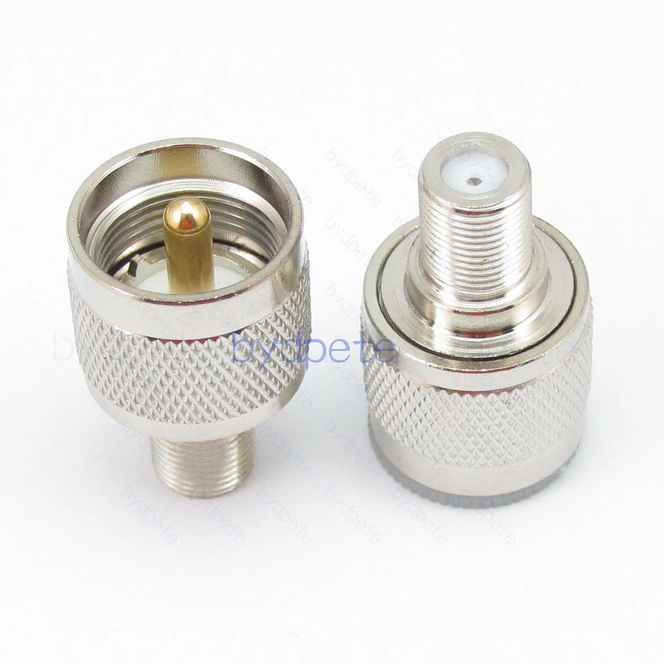 F female jack to UHF male plug PL-259 PL259 straight Connector Converter Adapter - Image 2 of 4