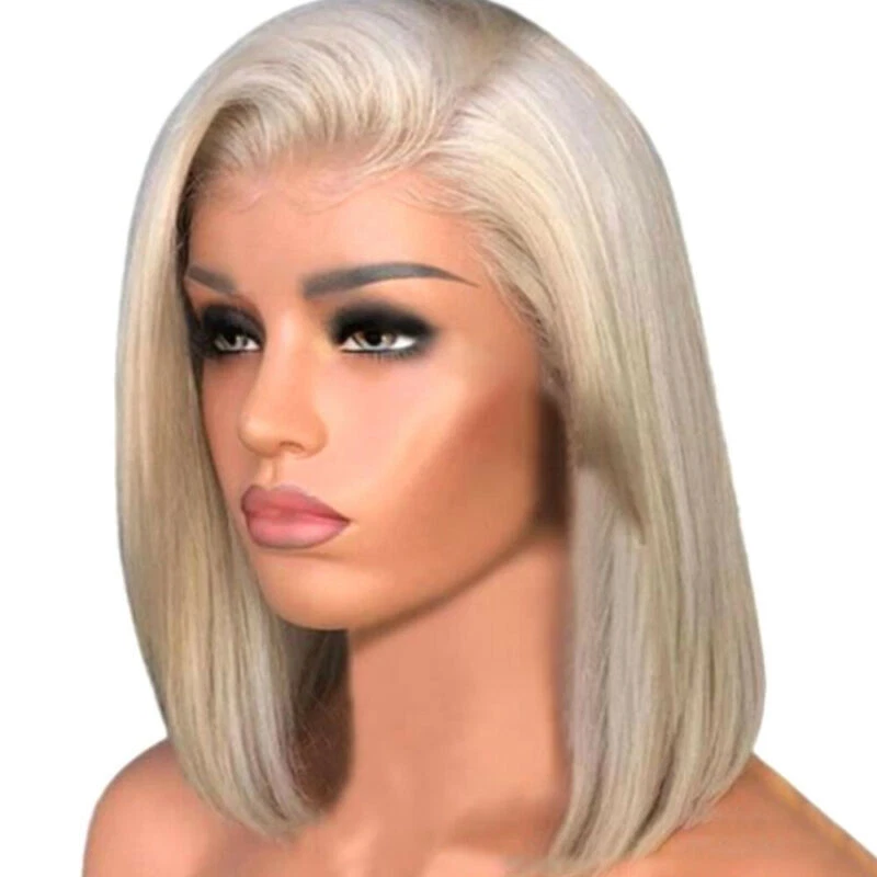 Blonde bob wig no bangs deals
