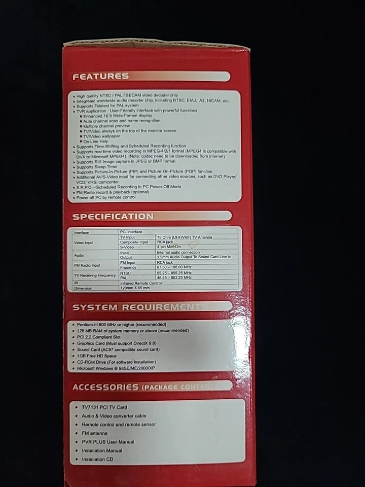 KWORLD DLX GLOBAL TV TERMINATOR PCI ADAPTER CARD VS-LTV7131RF pc computer remote - Image 2 of 4