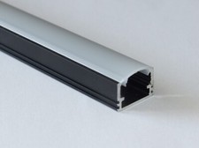 2.5m surface PH2 LED profile extrusion channel anodized black,difuser striplight