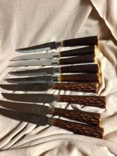 8- W Richardson & George Wood/Sheffield England Forever Sharp  Steak Knives