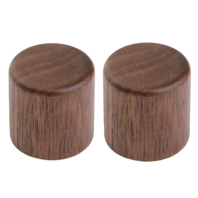 2x Walnut Wood Tele Style Flat Top Dome Knobs Guitar Bass Wood Barrel Knobs--/