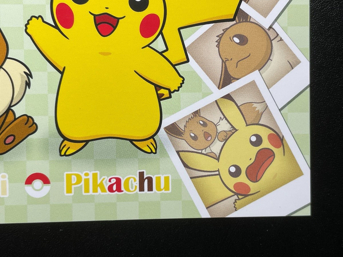 Eevee Pikachu Pokemon Center ONLINE Limited Postcard 2018 Japanese