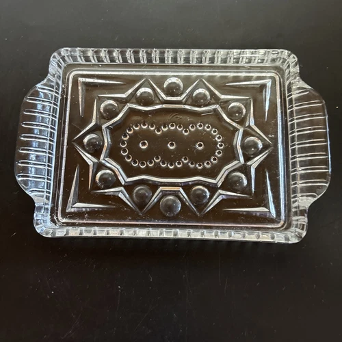 Vintage Glass Rectangular Dish Butter Dish Bottom