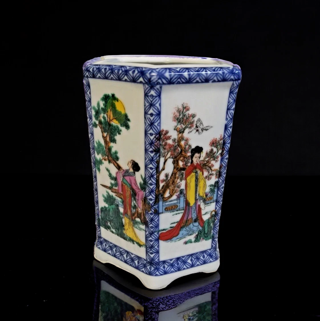 艺妓花瓶日本古董花瓶| eBay