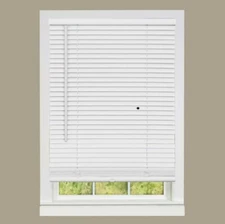  PROJECT SOURCE 58"x 64" CORDLESS 1 INCH PRIVACY VINYL MINI WINDOW BLINDS