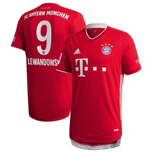 adidas Robert Lewandowski Bayern Munich Red 2020/21 Home ...