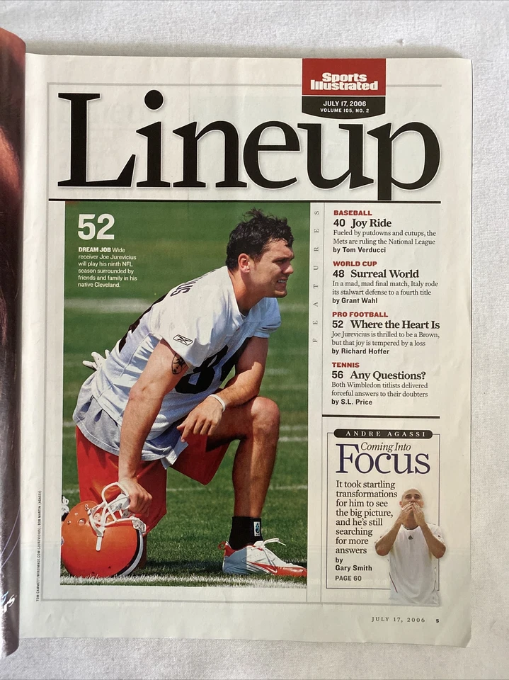 2006 July 17 Sports Illustrated Magazine Andre Agassi Comes Into Focus (MH909) - Image 2 of 3