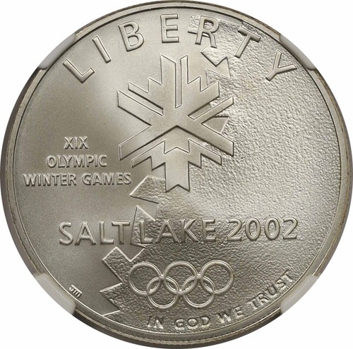 2002-P Olympics Salt Lake City $1 NGC MS 70 Modern Commemorative Silver Dollar - Picture 3 of 4