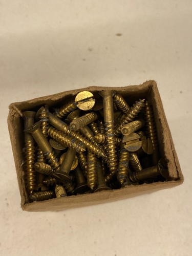 Box Brass Countersunk Screws 1 1/4" x 7 Nettlefolds GKN Slotted Head Box of 144 - Foto 23 di 24
