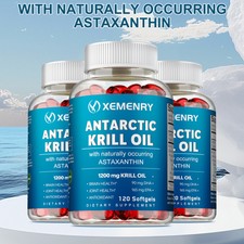 Antarctic Krill Oil - Omega-3 EPA, DHA, Anti Aging, Eye Health Better Memory