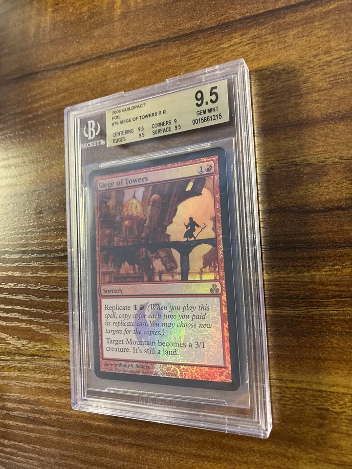 MTG✨SIEGE OF TOWERS FOIL✨Guildpact BGS 9.5 GEM MINT RARE Sorcery 2006 POP 1 ! - Image 4 of 4