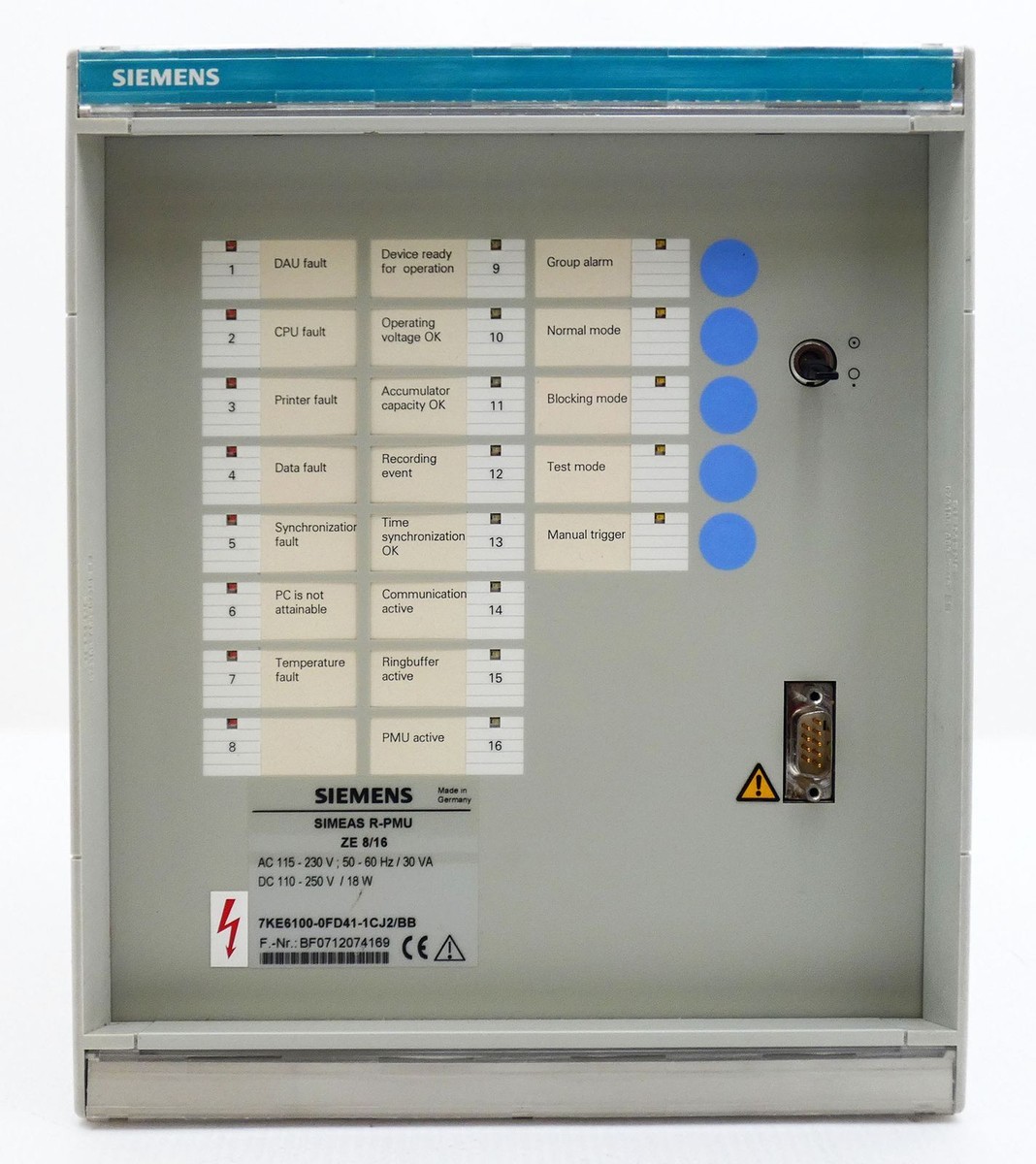 Siemens Simeas R-PMU 7KE6100-0FD41-1CJ2/BB 7KE6100-0FD41 Siemens Simeas R-PMU 7KE6100-0FD41-1CJ2/BB 7KE6100-0FD41