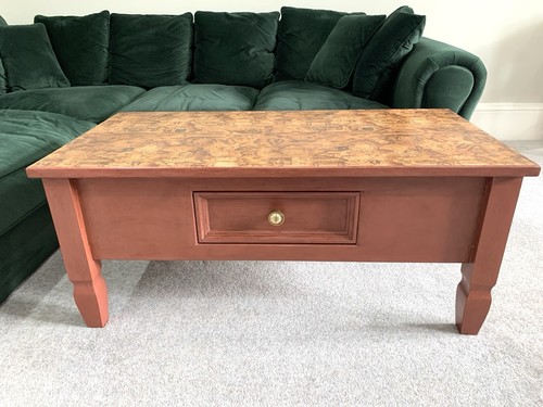 Upcycled Painted Coffee Table With Old Map Decoupage Top - Picture 2 of 10