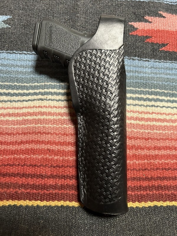 Black Leather Thumb Break Holster FITS Glock 40 w MOS Modular Optic System USA M
