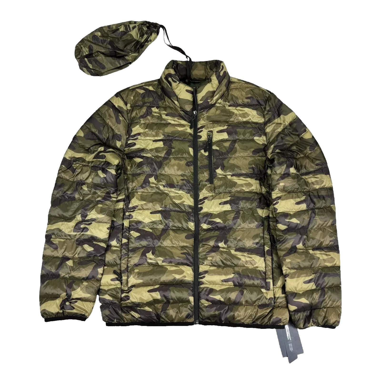 Club Room Mens Quilted Puffer Jacket, (Green) Camouflage, Small