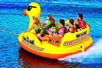 Wow Sports Mega Ducky 5-Person Towable w Front & Back Tow Points (19-1060)