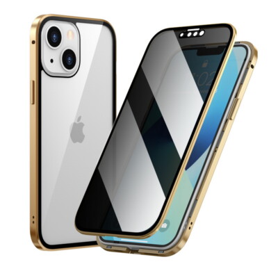 Hülle Für iPhone 17 16 15 Pro Max 14 13 12 360° Privacy Glas Metall Full Cover