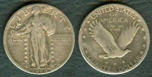 1928-S US Standing Liberty QUARTER Dollar United States of America Silver Coin