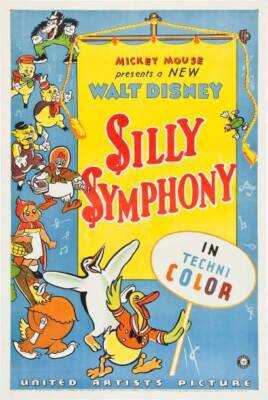 Silly Symphony Poster From Big Bad Wolf Three Little Pigs Old Movie Photo